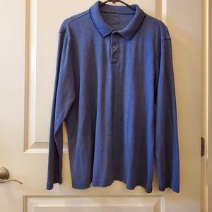 COVINGTON, Long Sleeve Ribbed 2 Button Polo Shirt